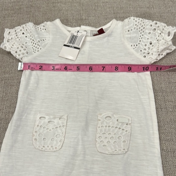 NWT 7 For All Mankind White Boho Crochet Burnout Baby Onesie- 6 to 9 months - Picture 11 of 12